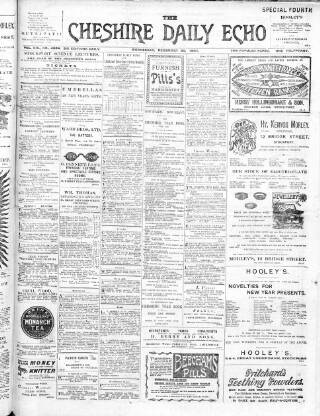 cover page of Cheshire Daily Echo published on December 30, 1903