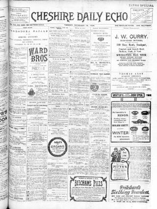 cover page of Cheshire Daily Echo published on November 15, 1904