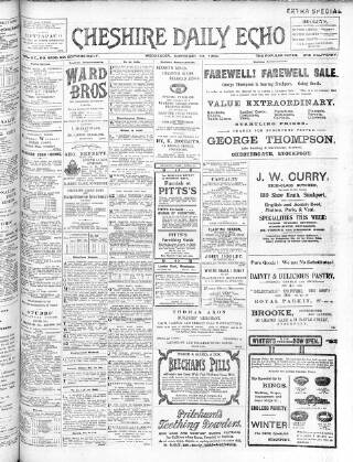 cover page of Cheshire Daily Echo published on November 30, 1904