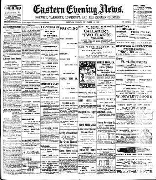 cover page of Eastern Evening News published on November 15, 1901