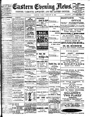 cover page of Eastern Evening News published on February 28, 1902
