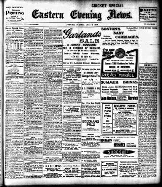 cover page of Eastern Evening News published on July 6, 1909
