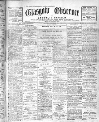 cover page of Glasgow Observer and Catholic Herald published on December 31, 1921