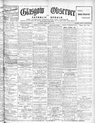 cover page of Glasgow Observer and Catholic Herald published on February 28, 1925