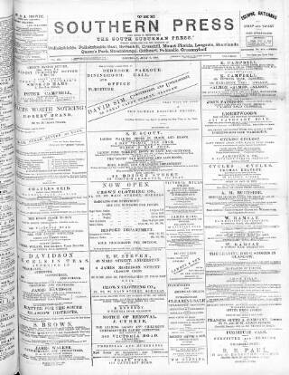 cover page of Southern Press (Glasgow) published on July 6, 1895