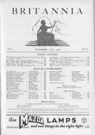 cover page of Britannia and Eve published on November 30, 1928