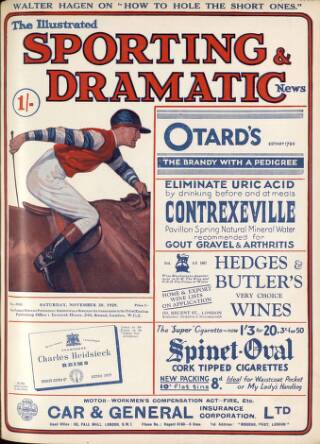 cover page of Illustrated Sporting and Dramatic News published on November 30, 1929