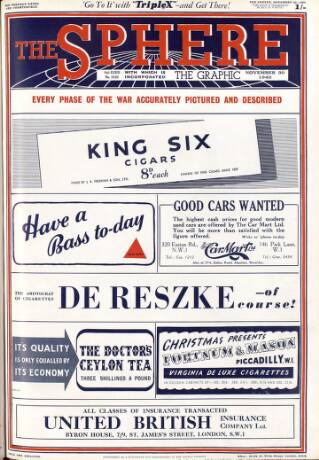 cover page of The Sphere published on November 30, 1940
