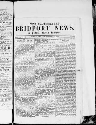 cover page of Illustrated Bridport News published on September 8, 1855