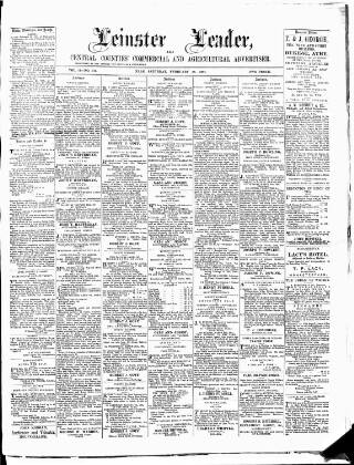 cover page of Leinster Leader published on February 28, 1891