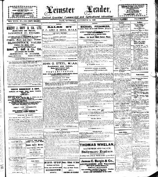 cover page of Leinster Leader published on September 18, 1926