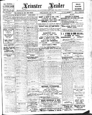 cover page of Leinster Leader published on May 29, 1937