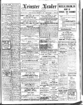 cover page of Leinster Leader published on November 15, 1941