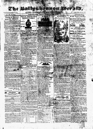 cover page of Ballyshannon Herald published on February 28, 1840