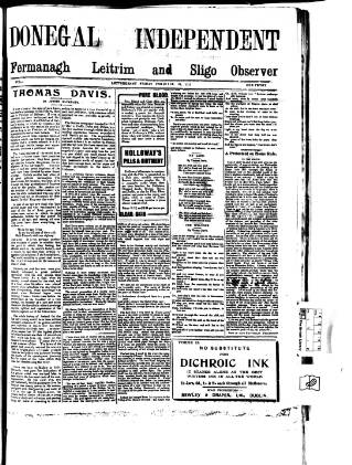 cover page of Donegal Independent published on February 28, 1913