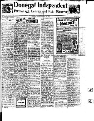 cover page of Donegal Independent published on December 30, 1916