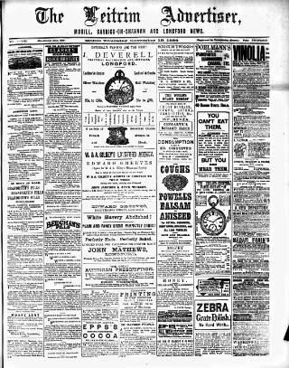 cover page of Leitrim Advertiser published on November 15, 1894