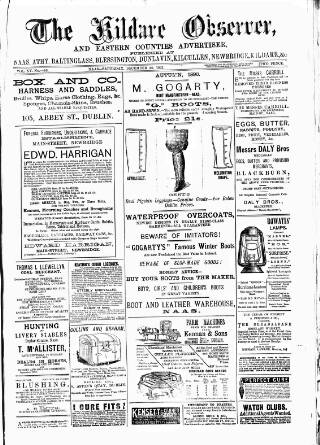 cover page of Kildare Observer and Eastern Counties Advertiser published on December 30, 1893