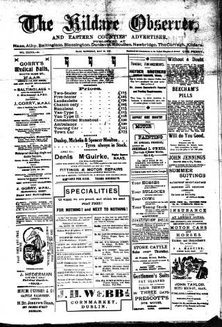 cover page of Kildare Observer and Eastern Counties Advertiser published on May 29, 1915