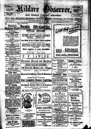 cover page of Kildare Observer and Eastern Counties Advertiser published on February 28, 1920