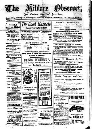 cover page of Kildare Observer and Eastern Counties Advertiser published on November 15, 1924