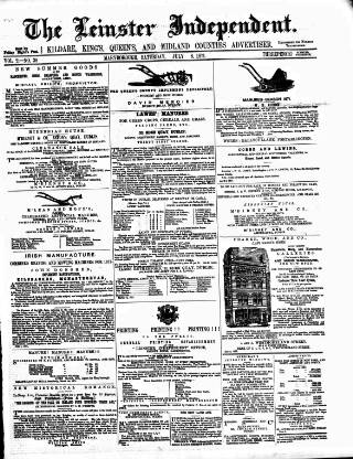 cover page of Leinster Independent published on July 8, 1871