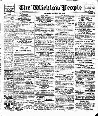 cover page of Wicklow People published on November 15, 1947