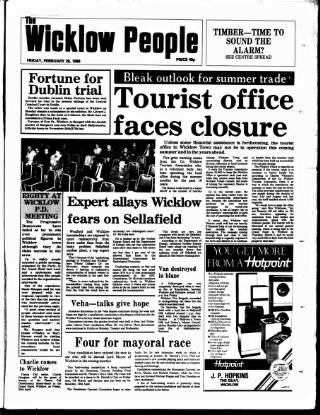 cover page of Wicklow People published on February 28, 1986