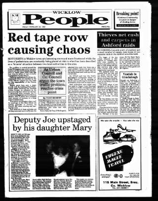 cover page of Wicklow People published on February 28, 1992