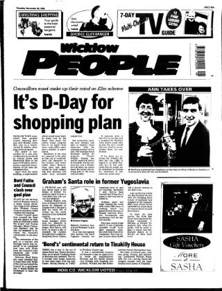 cover page of Wicklow People published on November 30, 1995