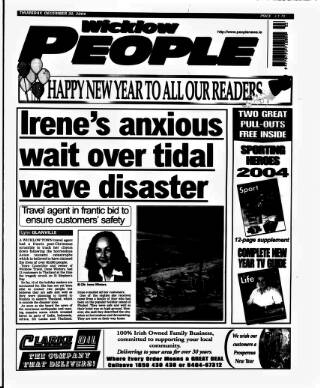 cover page of Wicklow People published on December 30, 2004