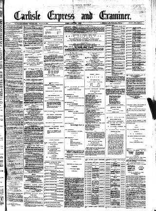 cover page of Carlisle Express and Examiner published on February 28, 1885