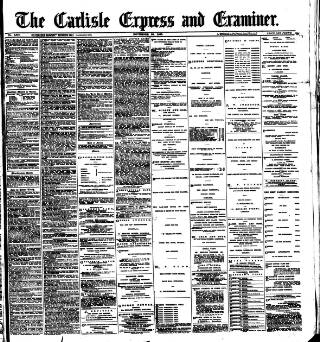 cover page of Carlisle Express and Examiner published on November 30, 1895