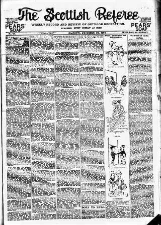 cover page of Scottish Referee published on December 30, 1889