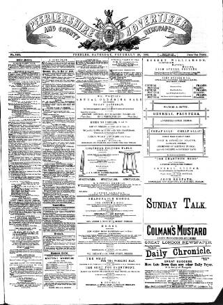 cover page of Peeblesshire Advertiser published on February 28, 1885