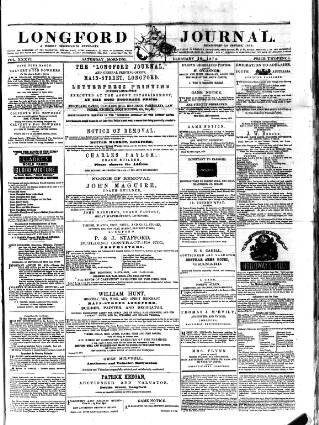 cover page of Longford Journal published on February 28, 1874