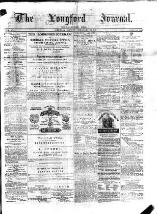 cover page of Longford Journal published on February 28, 1880