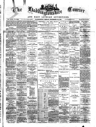 cover page of Haddingtonshire Courier published on December 30, 1887