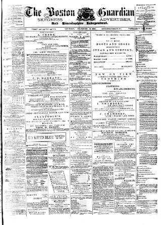 cover page of Boston Guardian published on November 15, 1884