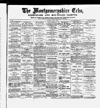 cover page of Montgomeryshire Echo published on July 6, 1895