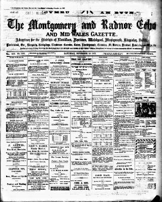cover page of Montgomeryshire Echo published on November 30, 1907