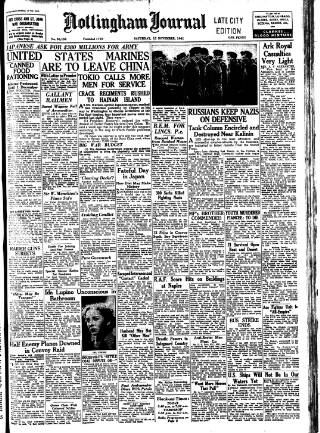 cover page of Nottingham Journal published on November 15, 1941