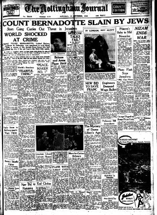 cover page of Nottingham Journal published on September 18, 1948