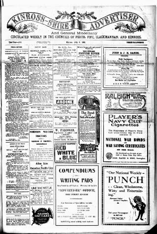 cover page of Kinross-shire Advertiser published on July 6, 1918