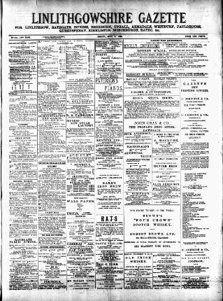 cover page of Linlithgowshire Gazette published on July 6, 1906
