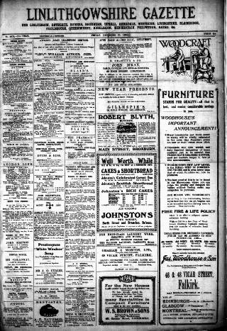 cover page of Linlithgowshire Gazette published on December 30, 1921