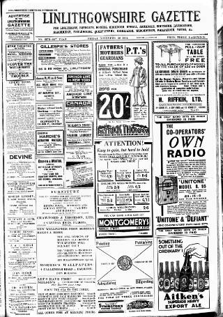 cover page of Linlithgowshire Gazette published on November 30, 1934