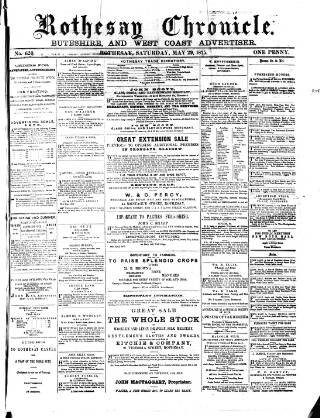 cover page of Rothesay Chronicle published on May 29, 1875