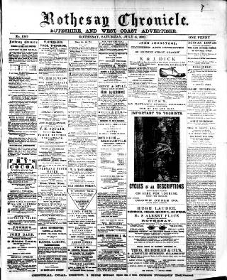 cover page of Rothesay Chronicle published on July 6, 1889
