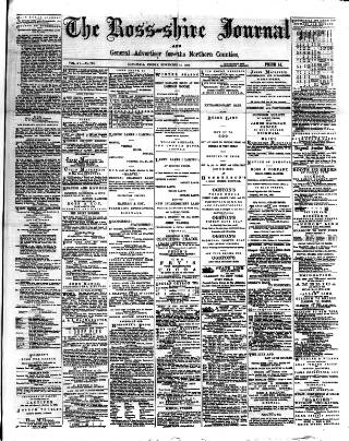 cover page of Ross-shire Journal published on November 15, 1889